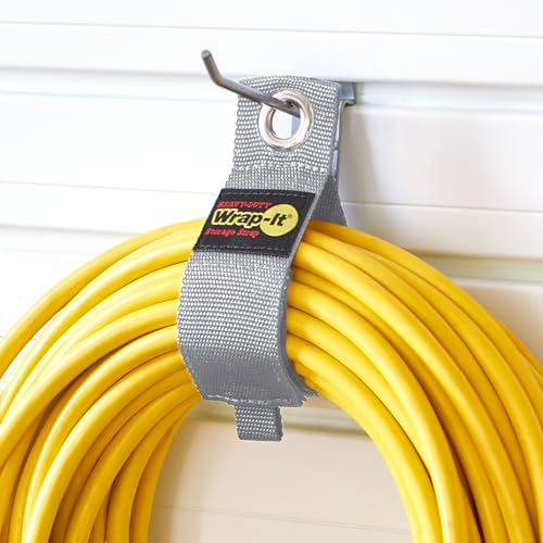 Heavy-Duty Wrap-It Storage Straps - 13" (6-Pack) Silver - Garage Organizer and Extension Cord Hanger for Garage Gadgets - color: Silver, size: 13-in. (6-Pack)