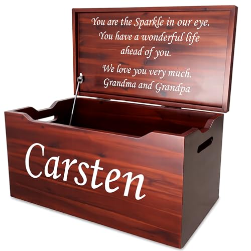 Personalized Engraved Mahogany Wooden Storage Chest - Fully Assembled - color: Mahogany-Engraved