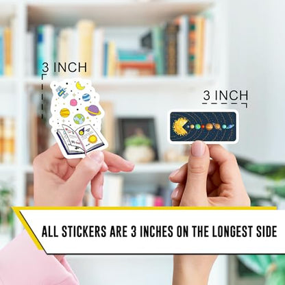 Space Stickers 12pcs for Teens Students, Outer Space Planet Galaxy Stickers, Astronomy Stickers Waterproof for Laptop Water Bottle School Supplies - color: Space