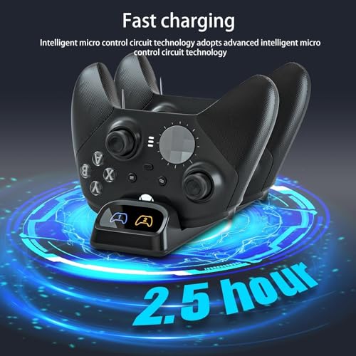Switch 2 Pro Controller Charger Dock, Dual USB-C Charging Station for Switch Pro Controller, Compatible with PS5, Xbox Series X|S and Elite Series 2, LED Indicators, USB-C Adapters Included