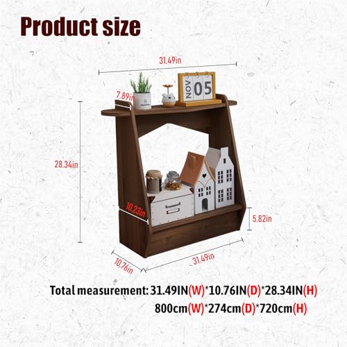 Pmnianhua Wood Console Table, 2-Tier Accent Storage Sofa Table, Wooden Farmhouse Entryway Organizer Shelf for Entrance, Hallway, Living Room, Bedroom(White)
