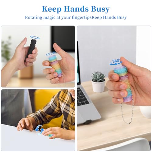 Little Ouchies Pain Stim Fidget Toy, 3D Printed Pocket Spiky Keychain with Clicker Button Spinner Sensory Toys for Anxiety Focus & Stress Reduction Novelty Gifts(H2) - color: H2
