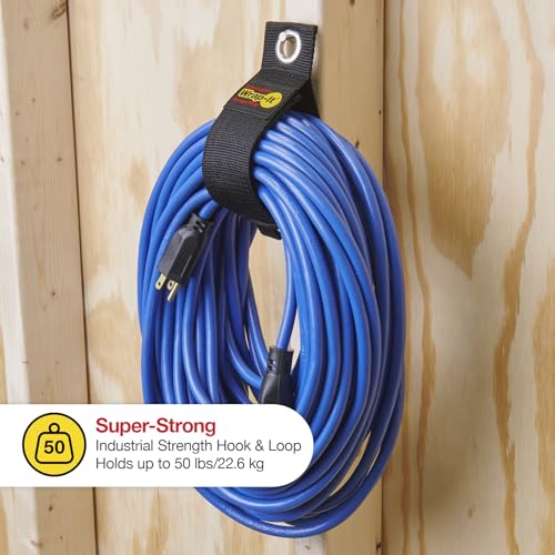 Heavy-Duty Wrap-It Storage Straps - 17" (6-Pack) Silver - Garage Organizer and Extension Cord Hanger for Storage Ideas as an Electric Cord Holder - color: Silver, size: 17-in. (6-Pack)