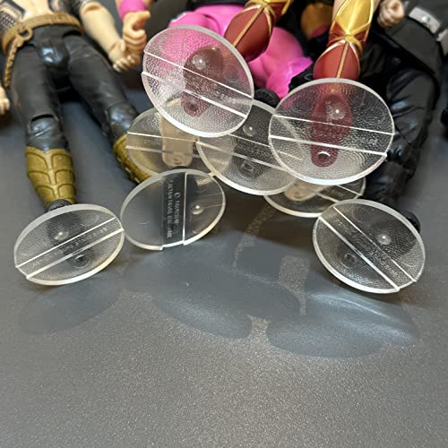 100PCS Action Figure Support Stand with Peg, 6 inch Figures Toy Display Stands Holder Bases, Compatible with 1/12 Mavel Legends Series/GiJeo Classified Series/D C/Mo tu Models - color: 100PACK Transparent(Round)