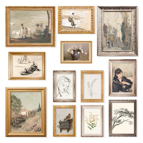 97 Decor Vintage Posters for Room Aesthetic - Vintage Art Prints for Wall Decor, Neutral Gallery Wall Art Lanscape Pictures French Decorations for Cozy Home Bedroom (Unframed)