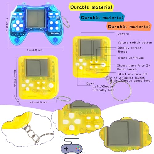 24 Pack Video Game Keychains Video Game Party Favors Mini MultiColors Gamepad Keychain Bulk for Kids Birthday Party Supplies Goodies Bags Stuffer