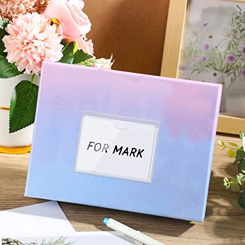 Chinco 30 Pcs Self Adhesive Pockets, Bin Labels for Storage Bins, Clear Pocket Label Sleeves, Plastic Index Card Holder with Top Open for Organizing Bins Box Drawer(2.75 x 3.5 Inches) - size: 3.9 x 3.1 Inches