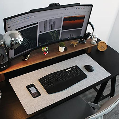 DAWNTREES Felt Desk Pad,Large Keyboard Mat,Wool Desk Mat,Extra Large Felt Mouse Pad for Computers,Laptops, Offices and Homes. (Light Gray) - color: Light Gray