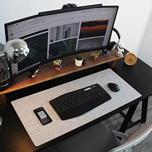 DAWNTREES Felt Desk Pad,Large Keyboard Mat,Wool Desk Mat,Extra Large Felt Mouse Pad for Computers,Laptops, Offices and Homes. (Light Gray) - color: Light Gray