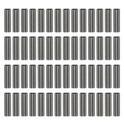 PATIKIL 1/32" 0.8mm Wire Rope Loop Sleeve 100 Pcs Copper Double Ferrule Duplex Crimping Loop Sleeve for Wire Rope Cable Fittings Rigging Fishing Wire,Black - size: 1/32"