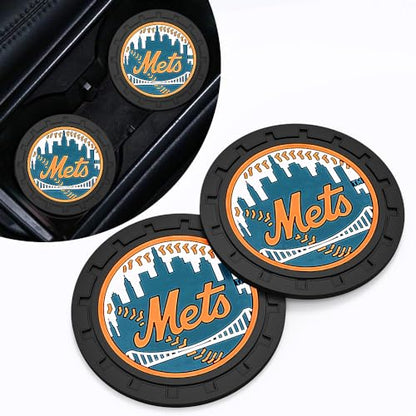 Car Cup Holder Coasters for New York Met Baseball Fans, Met Car Coasters for Cup Holder Insert Silicone Non-Slip - color: 11m12ets