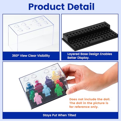 8 Pack Small-Sized Acrylic Display Case, Building Block Display Boxes for Collectibles, Clear Dustproof Storage Box, Suitable for Showcasing Collectibles - size: 8 Pack