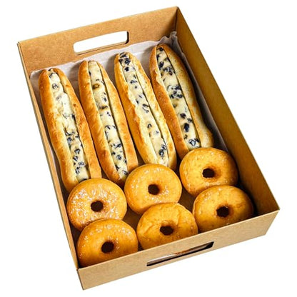 15-Pack 13" X 9" X 3" Brown Blyss Cookie Crate,Sturdy Cookie Serving Tray Great for Party Platters,Natural Kraft Paper Cardboard Tray use for Packaging and Hold Cookies,Take Out Container,Pack of 15