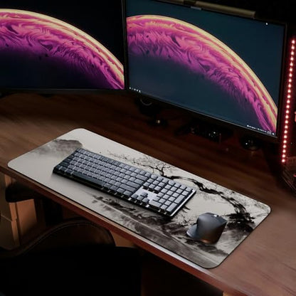 MAY FLOWER Gaming Mouse pad, Large Laptop Mousepad, Full Keyboard Mat, Long Computer Mouse Mat for Home and Office, Anti-Slip Rubber Base, 31.5 x 11.8 Inches (Japanese Cherry Blossom) - color: Japanese Cherry Blossom