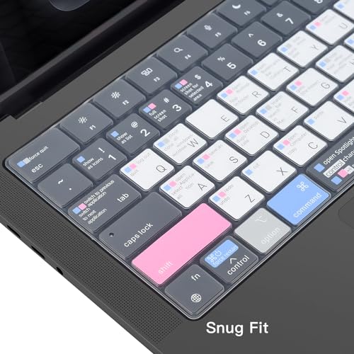 CaseBuy Premium Mac OS Keyboard Cover Shortcuts Compatible with MacBook Pro 14" 16" 2026-2023 with (M5 M4 M3) Pro/Max Chip A3426 A3427 A3428 A3429 A3434 A2918 A2991 A2992 MAC Hot Keys Keyboard Skin - size: MacBook Pro 14" 16" (2023-2026)