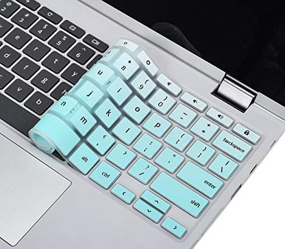 Keyboard Cover for Lenovo Chromebook Flex 5 5i 13" / Chromebook Flex 3 11 / IdeaPad 3 Chromebook 11.6 / Lenovo Spin X360 2-in-1 Chromebook/Chromebook C330 C340 100e 300e 500e 11.6, Ombre Mint - color: Ombre Mint