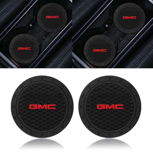 2PCS Car Cup Holder Coasters,Non-Slip Car Coasters for Drink Holder Compatible with GMC Sierra Denali Canyon Terrain Yukon Jimmy Acadia Series,Vehicle Inner Accessories for Cup Insert Mat,Silicone - color: Bd-mgc