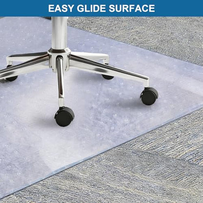Clear Office Chair Mat for Carpet - 46"x60" Heavy-Duty Protection for Low Pile Carpets - Not Suitable for Hardwood Floors - size: 60×46inch