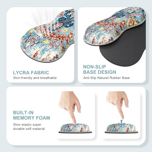 iLeadon Mouse Pad Set, Desk Mat + Mouse Pad with Wrist Rest + Keyboard Wrist Rest + Coaster, 4in1 Large Gaming Mouse Pad Set for Home Office, Retro Boho Floral Blue - color: Retro Boho Floral Blue