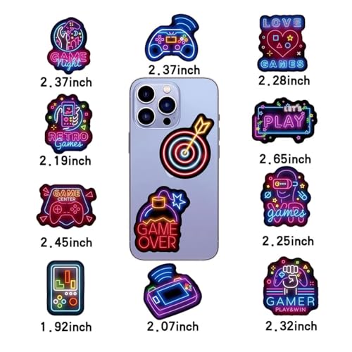 100 Pcs Neon Video Game Stickers, Waterproof Vinyl Gamer Decals for Laptops, Water Bottles & Skateboards, Fortnite Style Party Favors, Birthday Gifts & Classroom Rewards