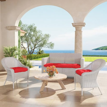Outdoor Chair Cushions 22x22x4 Inch Set of 2, Red - color: Red, size: 22x22x4"