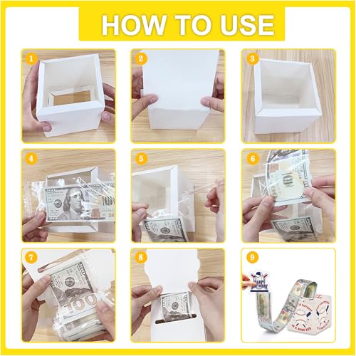 Baseball Birthday Money Box Gifts for Cash Pull, Happy Birthday Boxes Gifts for Money Pull Out Card, 50Pcs Transparent Bags - color: Blue2