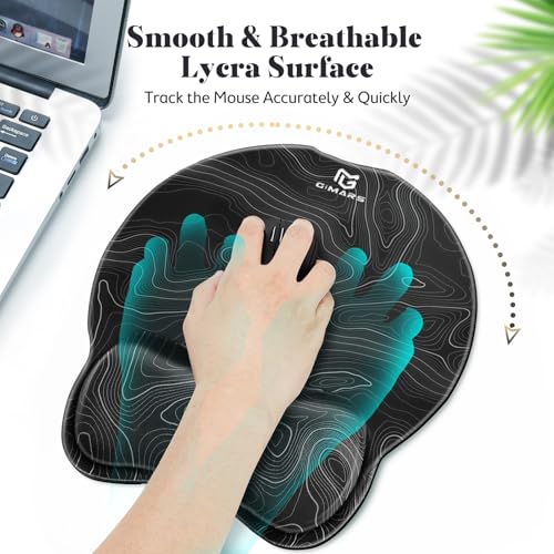 Gimars Upgrade 3 in 1 Enlarge Superfine Smooth Gel Ergonomic Mouse Pad Wrist Support and Keyboard Wrist Rest for Computer, Laptop, Mac, Gaming and Office, Durable, Comfortable and Pain Relief, Map - color: Map