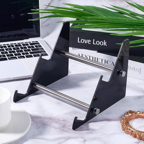CRASPIRE Acrylic Keyboard Display Stand 2-Tier Portable Keyboard Display Shelf Black Display Keyboard Holder Removable Keyboard Storage Holder for Home Office Study - color: Black