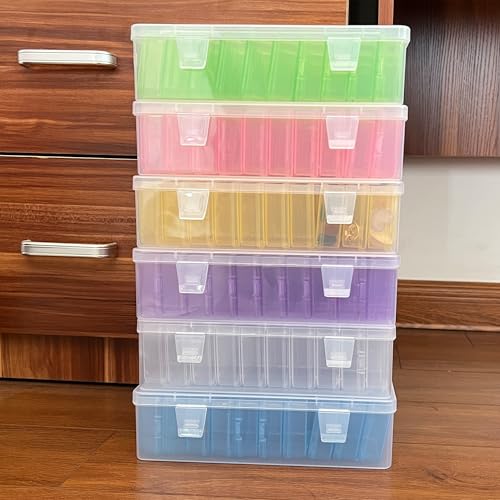 Small Clear Plastic Bead Storage Containers-Pink Plastic Box-30Pcs Craft Storage Box with Hinged Lid, 1sheet Labels, Mini Boxs for Jewelry Making, Diamond Art, Crafts, Small Parts - color: Pink