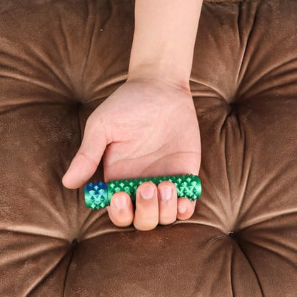 Little Ouchies Pain Stim Fidget Toy, 3D Printed Pocket Spiky Keychain with Clicker Button Spinner Sensory Toys for Anxiety Focus & Stress Reduction Novelty Gifts（Yellow Green+Rainbow Candy） - color: Yellow Green+rainbow Candy