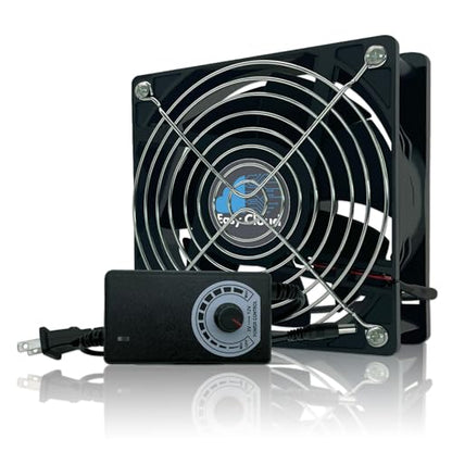 Computer Fan with AC Plug, 120mm Variable Speed Axial Muffin PC Fan with Controller 120V 110V 220V Small 12V Case Cooling for PC Server Cabinet DVR TV Router Receiver Xbox Greenhouse - size: 120mm × 25mm, style: 1 Pcs