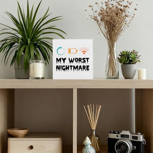 Funny Gaming Gifts for Gamers, My Worst Nightmare Playroom Home Wooden Box Sign Decor, Gaming Room Desk Decor