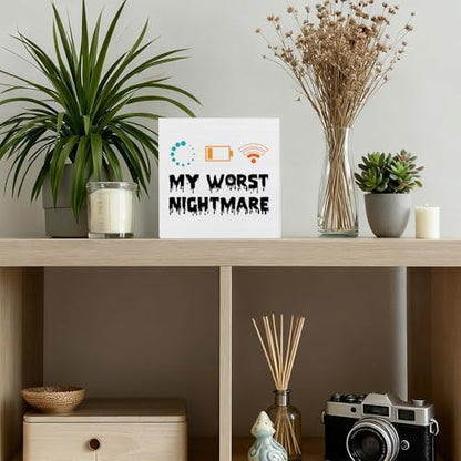 Funny Gaming Gifts for Gamers, My Worst Nightmare Playroom Home Wooden Box Sign Decor, Gaming Room Desk Decor