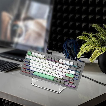 GEEKRIA Keyboard Display Stand, Acrylic Mechanical Gaming Keyboard Holder for 60%, 75%, 80%, 96% Computer keyboard (transparent)