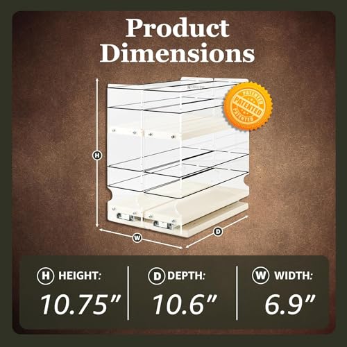 Vertical Spice - Large Pullout Sliding Spice Rack Organizer - 2 Individual 2 Tier Drawers - Premium Rolling Seasoning Holder/Caddy for Hidden Pantry Storage - Made in USA (6.9''W x 10.75" H x 10.6''D) - color: 2-3.25" Drawers, 2-Tier Cream Partially Assem