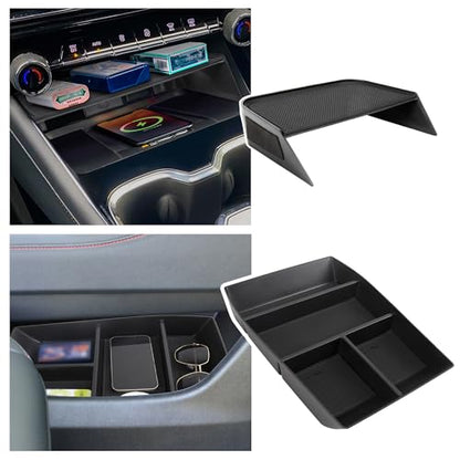 Center Console Organizer Compatible with 2024-2026 Chevy Traverse Interior Accessories, Divider Compartment Tray and Center Console Bottom Storage Box; Not fit for 2024 Chevy Traverse Limited - size: Center Console Bottom Tray (2PC)
