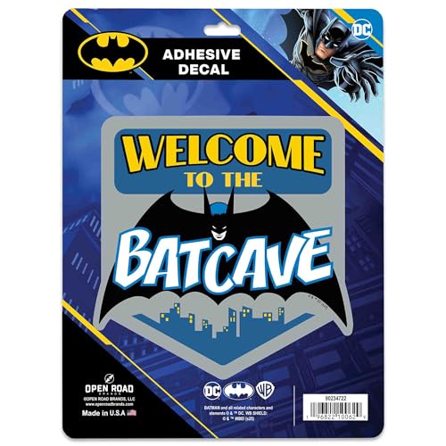 DC Comics Batman Welcome to the Batcave Adhesive Vinyl Decal - Fun Batman Sticker for Car or Laptop - color: Gray