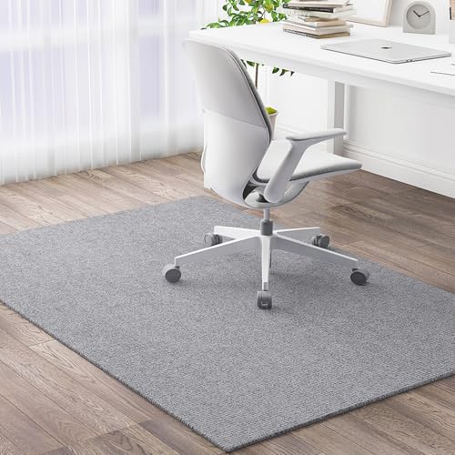 Lifup Office Chair Mat, Low Pile Carpet Floor Mat with Non-Slip Backing, Under Desk Rug Protector for Rolling Computer Chair Light Gray 39" x 39" - color: Light Gray, size: 39" x 39"