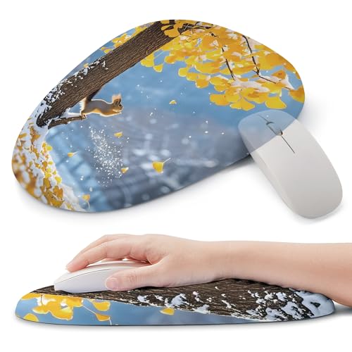 Ergonomic Mouse Pad with Wrist Support, Memory Foam Wrist Rest for Pain Relief & Carpal Tunnel, Non-Slip Base for Office, Computer, PC, Laptop (12x8x1.2inch, Cute Squirrel) - color: 13 Cute Squirrel