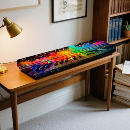 Nuxovilar Stretchy 88 Keys Keyboard Piano Dust Cover, Dust - Proof Elastic Milk Silk with Neon - Lit Keyboard Keys Pattern for Digital Electronic Keyboards - color: hd04644-B