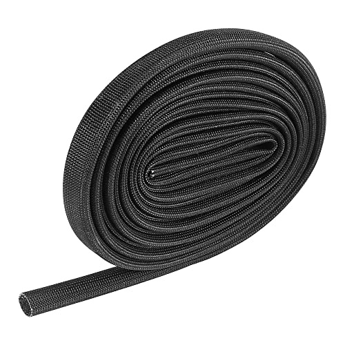 X AUTOHAUX 10ft - 8MM 5/16" Fiberglass Heat Wire Shield Sleeve Heat High Temp Shield Adjustable Black for Car Wire Protection - size: 5/16"
