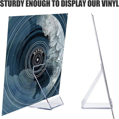 Kalami Vinyl Record Stand Display Album LP Cover | Display Nowplaying, Clear Acrylic Material, Tabletop Display, No Assembly Required, Vinyl Record Player Accessories