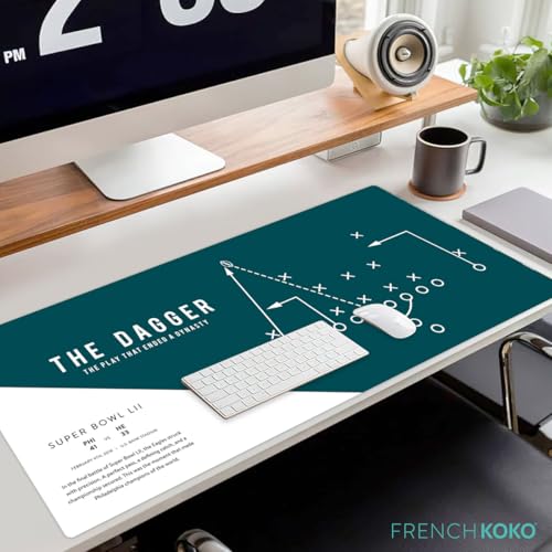 Large Philadelphia Desk Mat for Desktop – XL Desk Pad Mat with Smooth Surface, Green Football Theme Office Decor, Man Cave Accessory, Men Gifts & Game Day Gift The Dagger Bird Gang Philly Philly - color: Philly Football: The Dagger, size: 16.5" x 36"