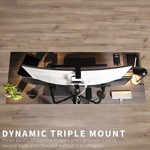 VIVO Triple LCD Monitor Desk Mount Stand Heavy Duty and Fully Adjustable, 3 Screens up to 30 inches STAND-V003T - size: 13" to 30" screens, style: Desk Mount