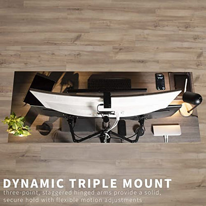 VIVO Triple LCD Monitor Desk Mount Stand Heavy Duty and Fully Adjustable, 3 Screens up to 30 inches STAND-V003T - size: 13" to 30" screens, style: Desk Mount