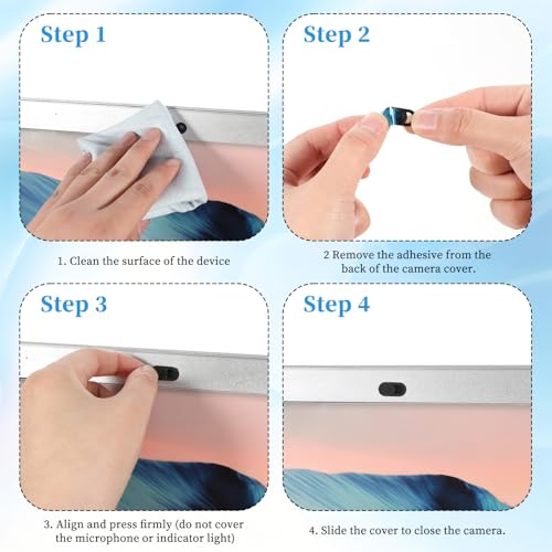 50 Pcs Webcam Cover Slide, 0.023 Inch Ultra-Thin Universal Laptop Camera Cover Slide for Laptop, Computer, Phone Protect Your Privacy and Security