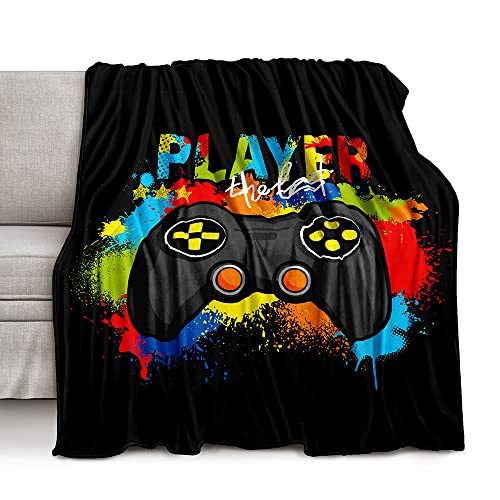 lirs Bedding Gaming Throw Blanket 60" x 50’’ Super Soft, Fleece, Gamer Gift for Couch Sofa for for Kids Boys Teens Video Game (MT-A19, 60’’x50) - color: Mt-a19, size: 60’’x50"