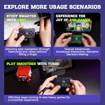 IINE Mini Retro Wireless Controller, Micro Remote Controller for Switch/OLED, PC, Android and IOS, Keychain Pocket-sized Controller with Turbo Function (Purple) - color: Purple