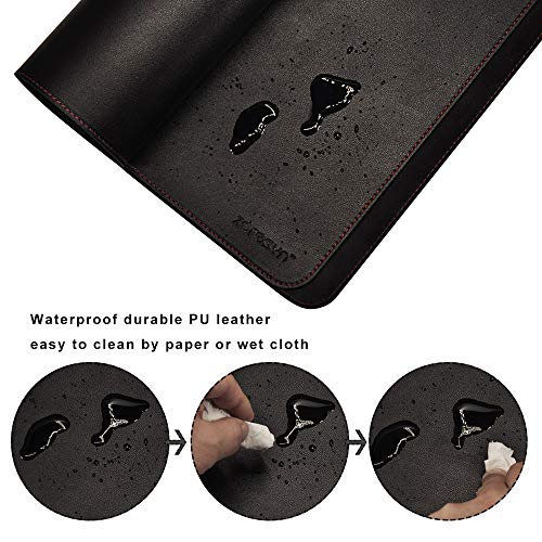 ZORESYN 4XL Oversized Large Mouse Pads (55" x 24") - PU Leather Extended Large Gaming Mousepad Desk Mat - Nonslip Base and Waterproof Desktop Keyboard Extended Mouse Mat (Black, 4XL - Oversized) - color: Black, size: 55L x 24W inches