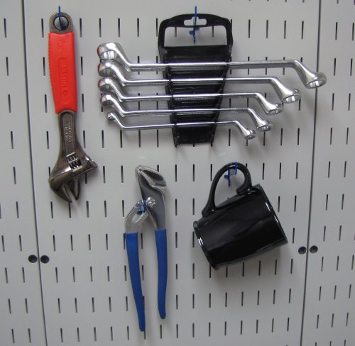 Wall Control Blue Medium Slotted Storage Hooks - Rust Resistant Metal Hooks for Garage, Kitchen and Home Storage - 4 Pack - color: Blue, size: 4 Count (Pack of 1)